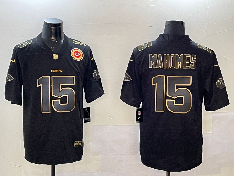 Men Kansas City Chiefs #15 Mahomes black Rainbow 2025 Nike Limited NFL Jersey sytle 10->kansas city chiefs->NFL Jersey